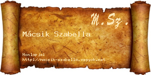 Mácsik Szabella névjegykártya