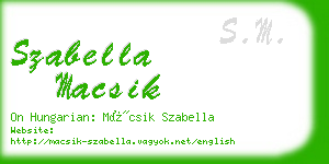 szabella macsik business card